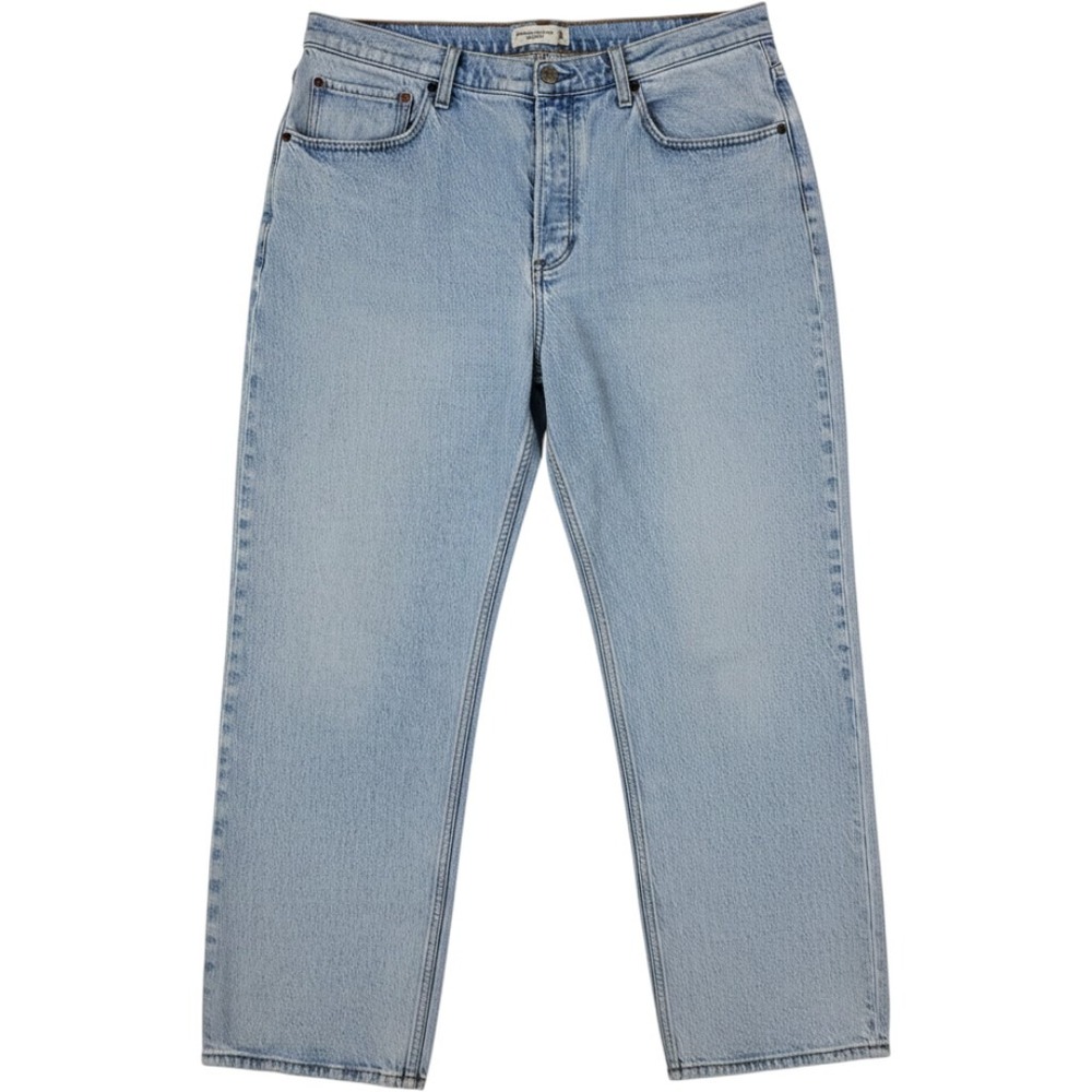 Abercrombie & Fitch The 90s Baggy Low Rise Jeans 32 14S Light Blue Curve Love